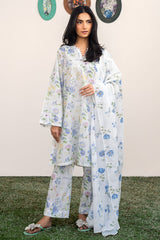 ORCHID FLARE-3PC PRINTED LAWN SUIT