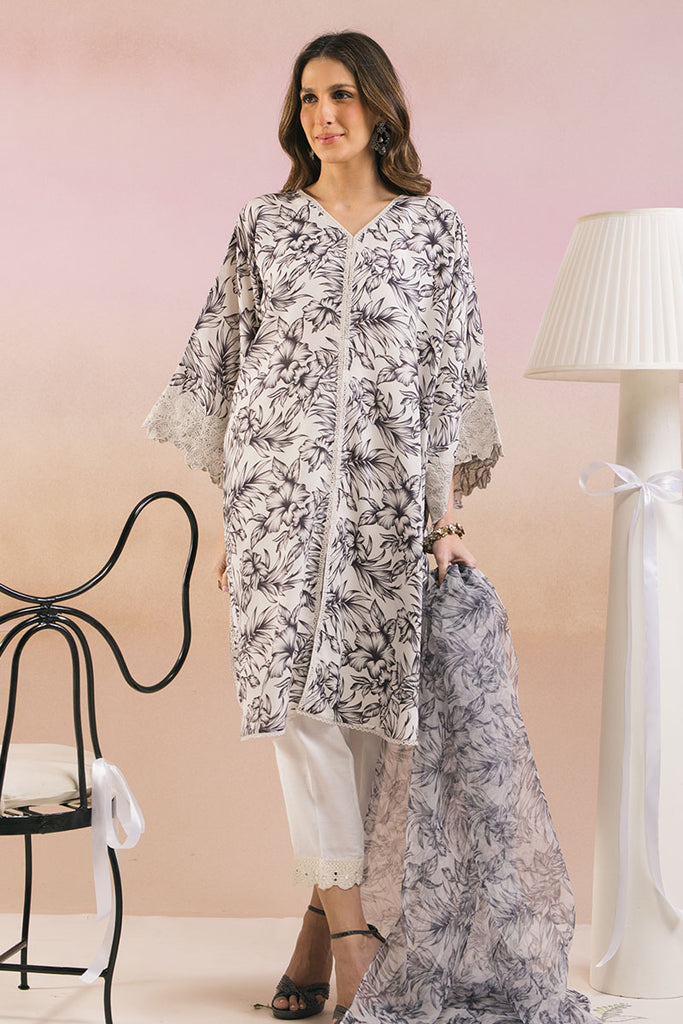 SMOKEY WHITE -2PC (SHIRT & DUPATTA)