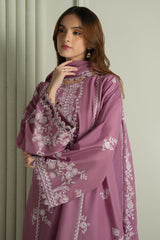 ORCHID GLAZE- 3PC EMBROIDERED LAWN SUIT