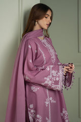 ORCHID GLAZE- 3PC EMBROIDERED LAWN SUIT