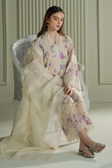 BLOOMING SAND- 3PC EMBROIDERED LAWN SUIT