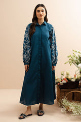 CERULEAN DREAM DYED LAWN SHIRT