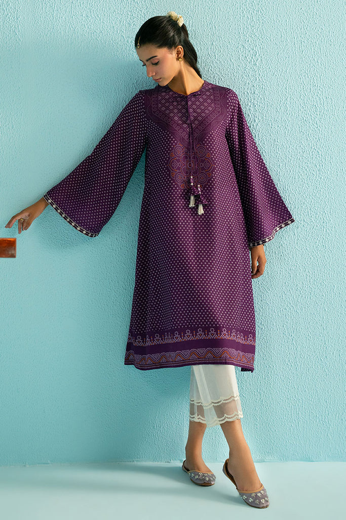 PURPLE GLAM PRINTED LAWN SHIRT