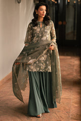 GREEN DOVE-4PC EMBROIDERED TISSUE SUIT
