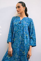 BLUE MELODY-2 PIECE PRINTED LINEN SUIT