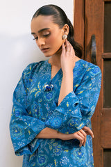 BLUE MELODY-2 PIECE PRINTED LINEN SUIT