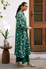 GREEN VOYAGE-2 PIECE PRINTED LINEN SUIT