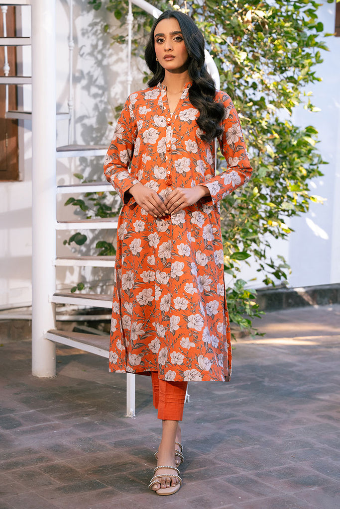 RUST AURA-2 PIECE PRINTED KHADDAR SUIT