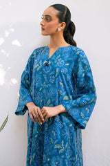 BLUE MELODY-2 PIECE PRINTED LINEN SUIT