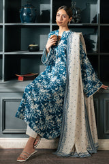 BLUE BLOOM-2PC (SHIRT & DUPPATA)