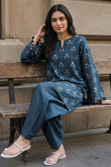 AZURE FLORA-2PC KHADDAR PRINTED SUIT