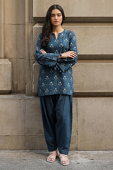 AZURE FLORA-2PC KHADDAR PRINTED SUIT
