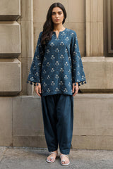 AZURE FLORA-2PC KHADDAR PRINTED SUIT