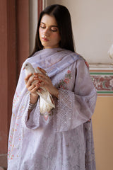 VIOLET POSY-3PC PRINTED LAWN SUIT