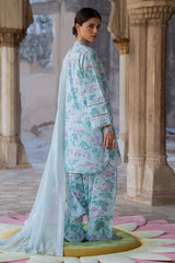 MINT GLAMOUR-3PC PRINTED LAWN SUIT