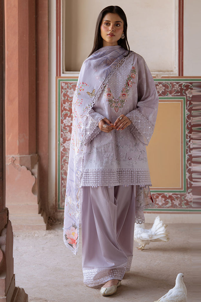 VIOLET POSY-3PC PRINTED LAWN SUIT