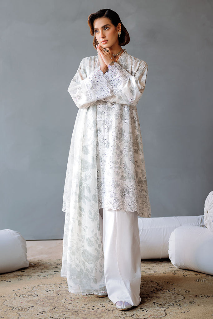 MESH BLOOM-3PC PRINTED LAWN SUIT