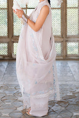 HUSHED MAUVE-3PC EMBROIDERED LAWN SUIT