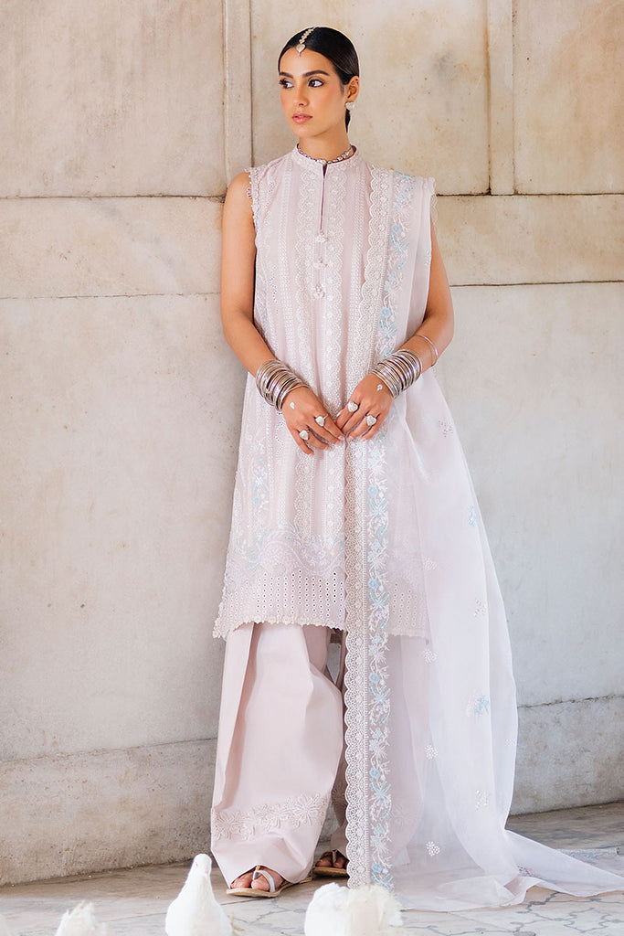 HUSHED MAUVE-3PC EMBROIDERED LAWN SUIT