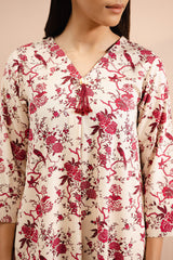 VANILLA ORNATE PRINTED LINEN SHIRT