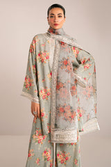 GREY MIST-3PC (SHIRT, TROUSER & DUPATTA)