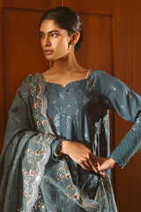 MAJESTIC TEAL-3PC (SHIRT, TROUSER & DUPATTA)