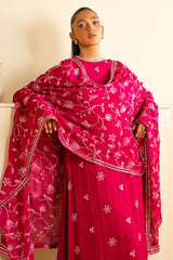 MAGENTA BLOOM-3PC (SHIRT,TROUSER & DUPATTA)