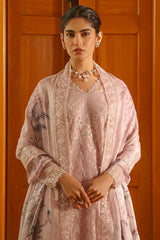 PETAL SOFT-4 PIECE EMBROIDERED SILK SUIT