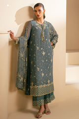 TRIBAL MOSS-3PC (SHIRT,TROUSER,DUPATTA)