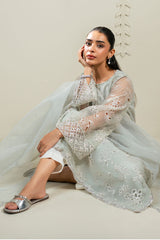 DAZZLING AQUA -2PC (SHIRT & DUPATTA)
