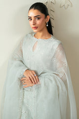 DAZZLING AQUA -2PC (SHIRT & DUPATTA)