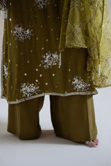 GLEAM LUXE-3PC SILK EMBROIDERED SUIT