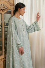 SAGE REVERIE- 3PC EMBROIDERED LAWN SUIT