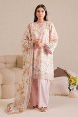 CORAL WAVE-3 PIECE PRINTED LAWN SUIT