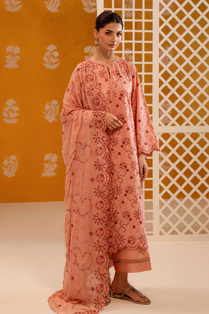 PEACH SORBET-3PC CHIKANKARI SUIT
