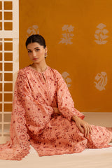 PEACH SORBET-3PC CHIKANKARI SUIT