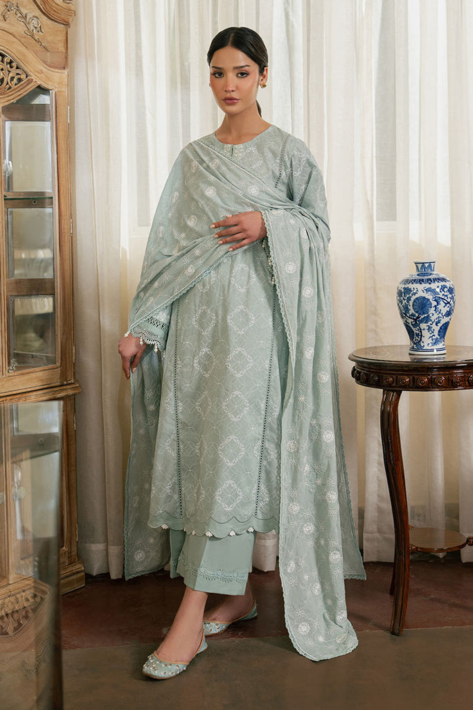 SAGE REVERIE- 3PC EMBROIDERED LAWN SUIT