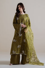 GLEAM LUXE-3PC SILK EMBROIDERED SUIT