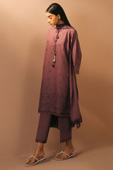 GRAPE AMETHYST- 3PC EMBROIDERED LAWN SUIT