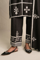 NOIR ECRU-3PC (SHIRT, TROUSER & DUPATTA)