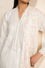 IVORY GLINT- 3PC EMBROIDERED LAWN SUIT