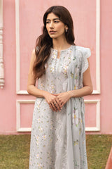 GRAY FROST-3PC (SHIRT,TROUSER & DUPATTA)