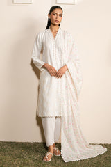 IVORY GLINT- 3PC EMBROIDERED LAWN SUIT