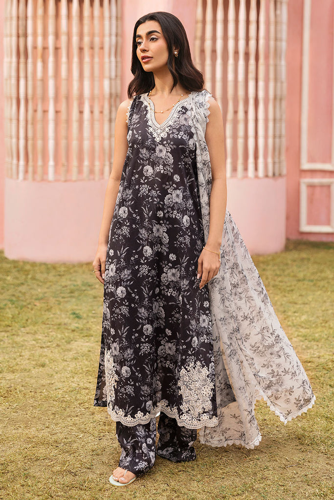 SOMBER ESCAPE-3PC PRINTED LAWN SUIT