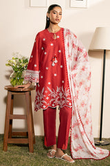 SCARLET GARDEN- 3PC EMBROIDERED LAWN SUIT