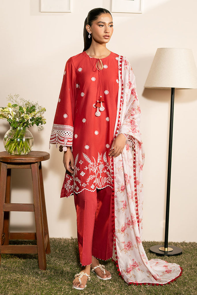 SCARLET GARDEN- 3PC EMBROIDERED LAWN SUIT