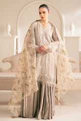 VULCAN MUD-4PC CHIFFON EMBROIDERED SUIT