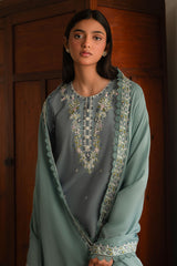 MOONLIGHT BLUE- 3PC EMBROIDERED LAWN SUIT