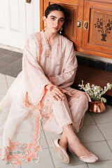 SOFT SALMON-3 PC PRINTED LAWN SUIT