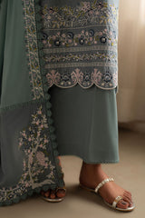 MOONLIGHT BLUE- 3PC EMBROIDERED LAWN SUIT